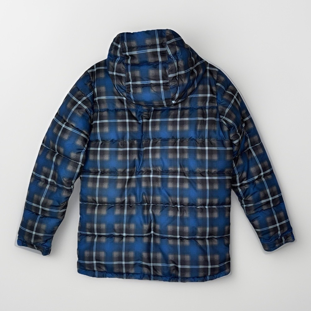 Burton DryRide Boys Jacket Medium Blue Plaid Hooded Insulated Ski Snow Coat Warm - Picture 9 of 9
